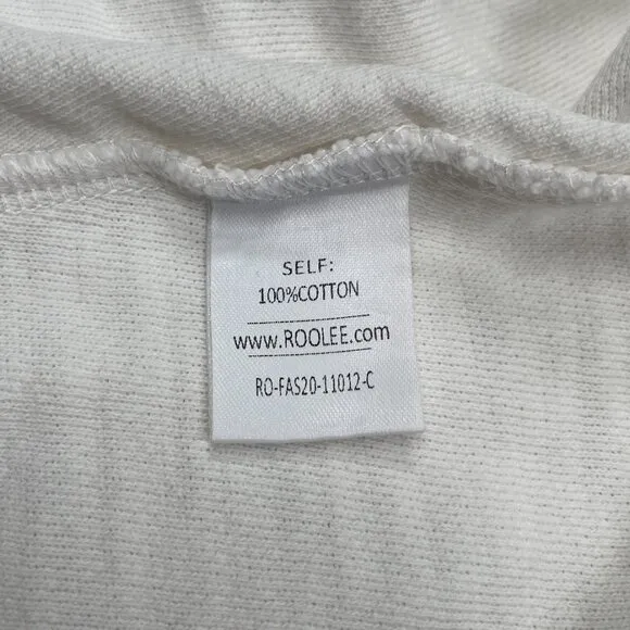 Roolee White Textured 100% Cotton Pullover Boxy Loose Fit Sweater Women's Medium