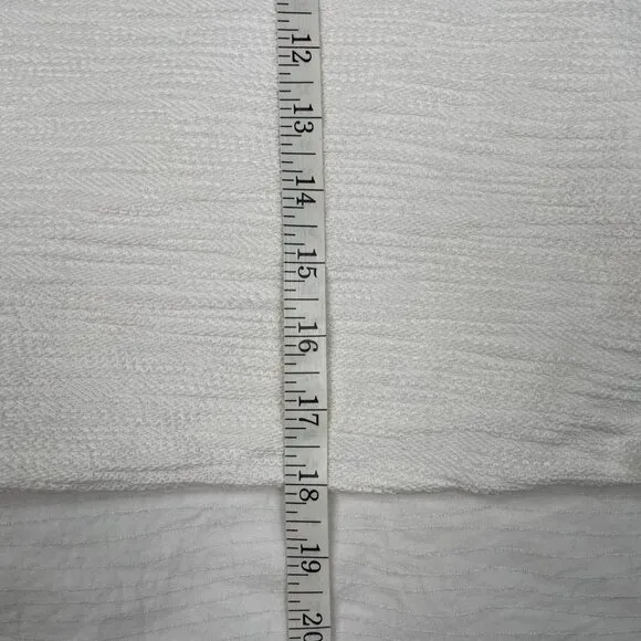 Roolee White Textured 100% Cotton Pullover Boxy Loose Fit Sweater Women's Medium