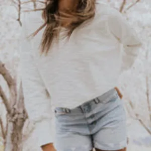Roolee White Textured 100% Cotton Pullover Boxy Loose Fit Sweater Women's Medium