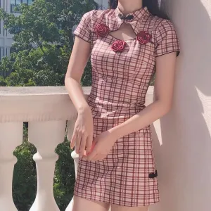 Rose Plaid Dress SD00116
