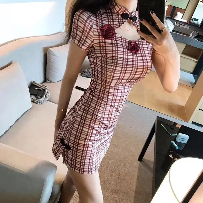 Rose Plaid Dress SD00116