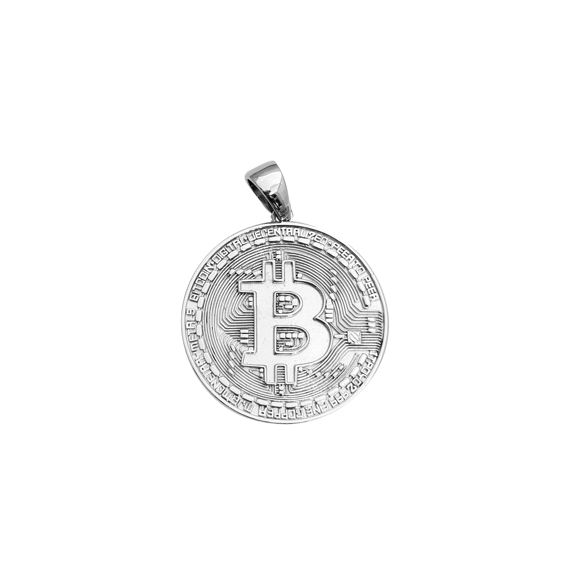 Round Textured Bitcoin (Silver)