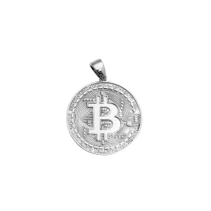 Round Textured Bitcoin (Silver)