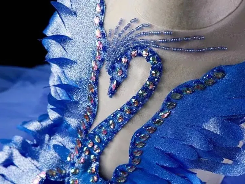 Royal blue  Flower Girl Dresses Sheer Neck Tiers Ball Gown Little Girl Wedding Dresses Cheap Communion Pageant Dresses Gowns
