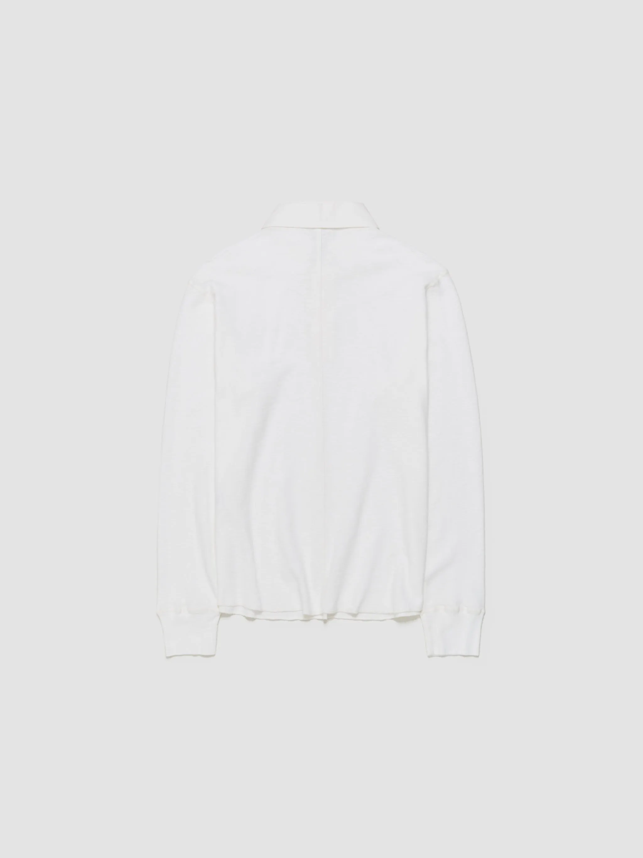 Rugby Waffle Long Sleeve T-Shirt in White