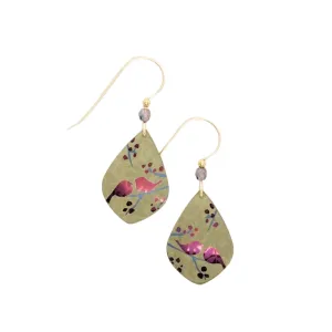 Sage/Purple Lovebird Earrings