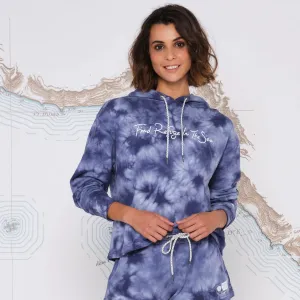 Salty Crew Sand Set Crop Hoody - Navy Tie Dye