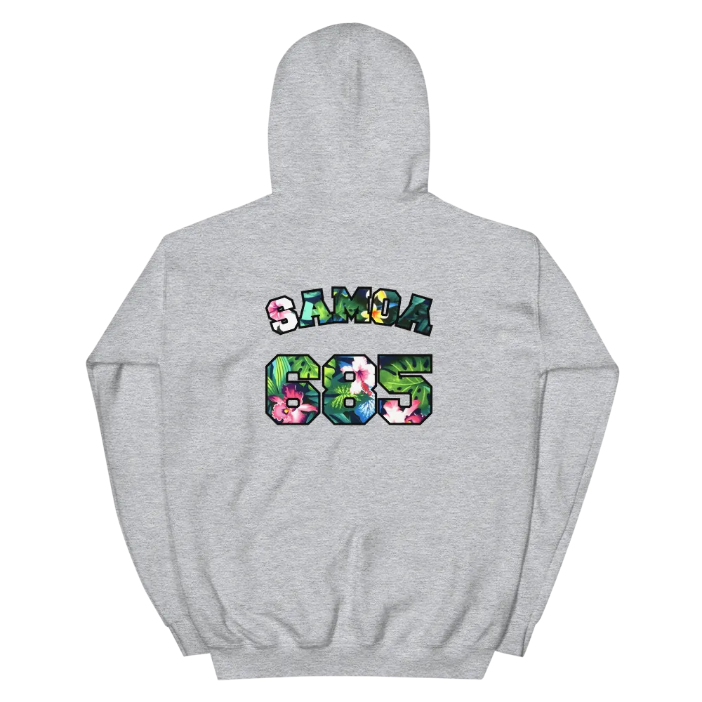 Samoa 685 - Floral Jersey with Black Border (front/back) *ADULT HOODIE*