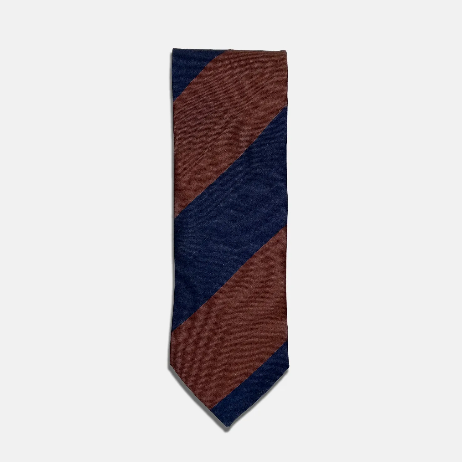 Shantung Repp Tie in Navy and Brown