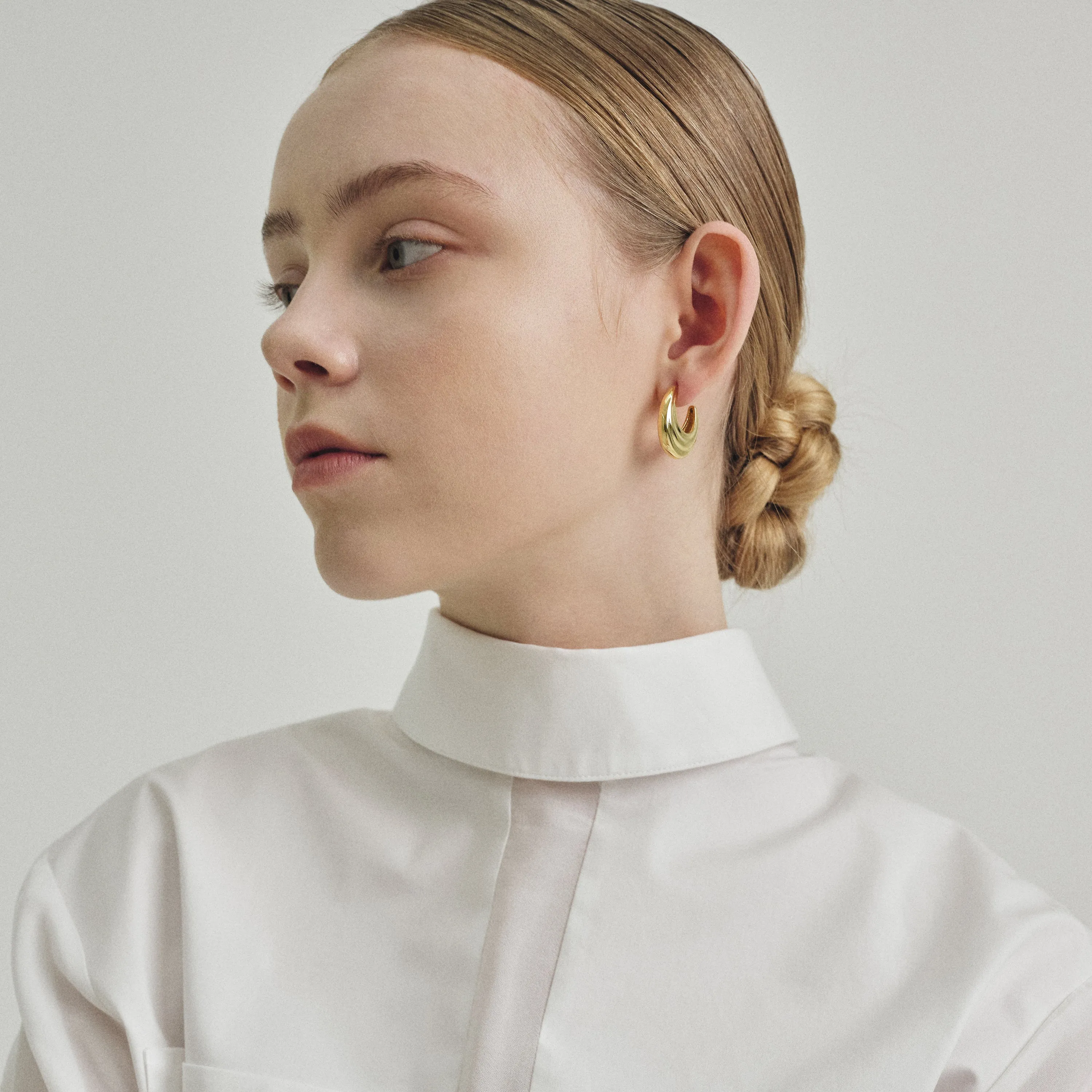 Shell Textured Hoop Earrings