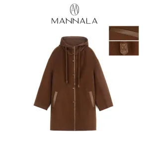 Silk Wool Hooded Coat