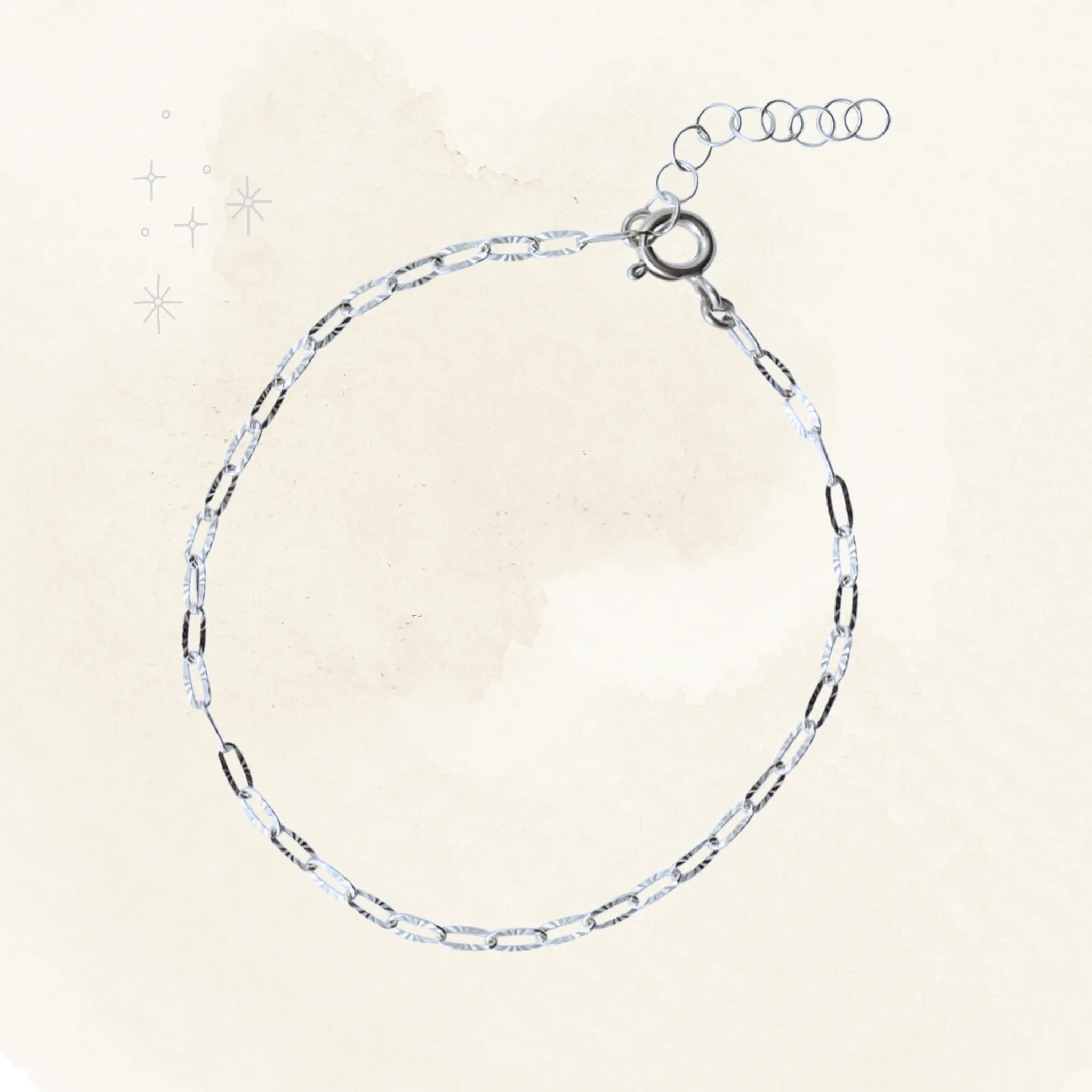 Silver Textured Oval Bracelet