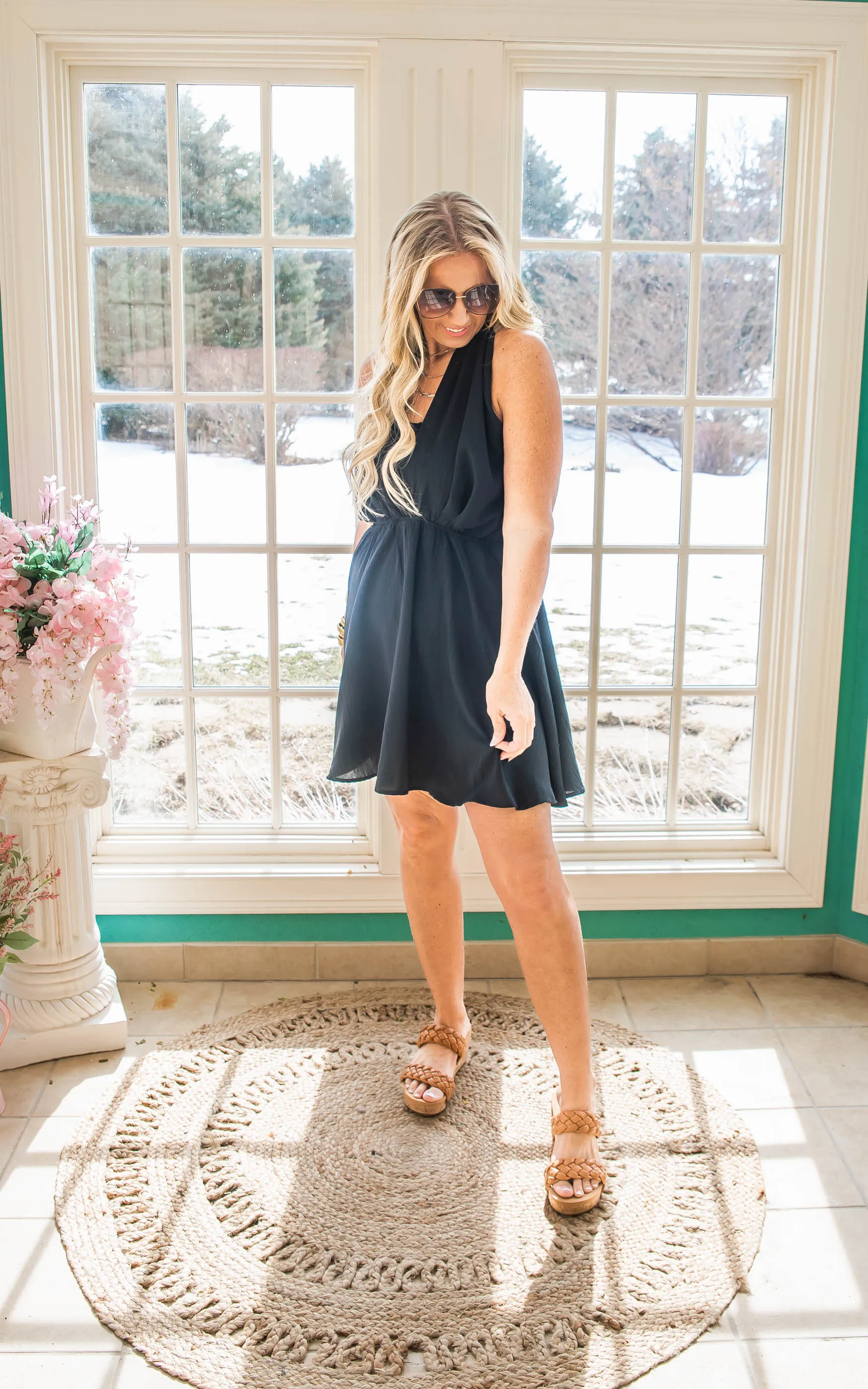 Sleeveless Solid Woven Dress | FINAL SALE