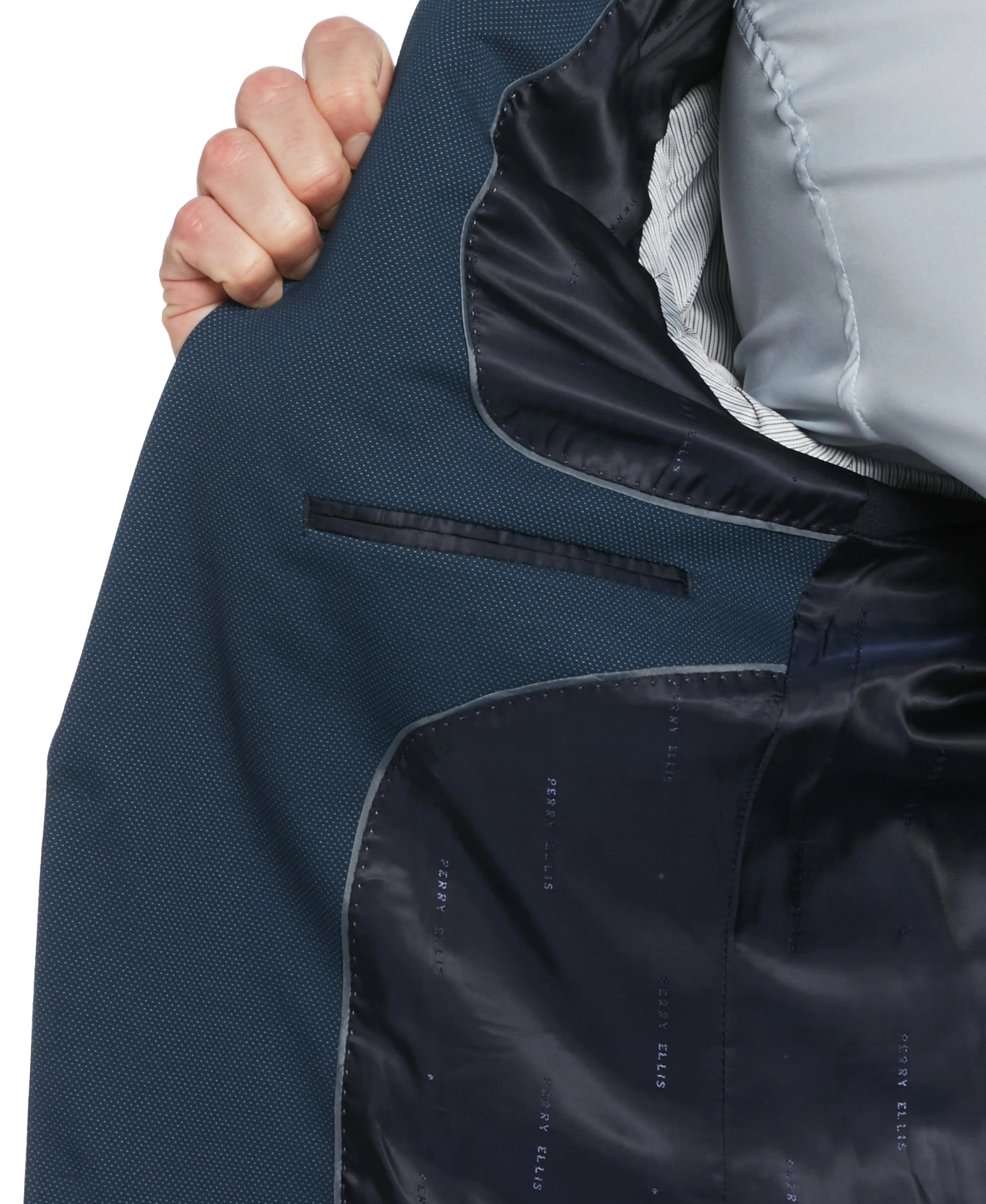 Slim Fit Pindot Stretch Knit Suit Jacket