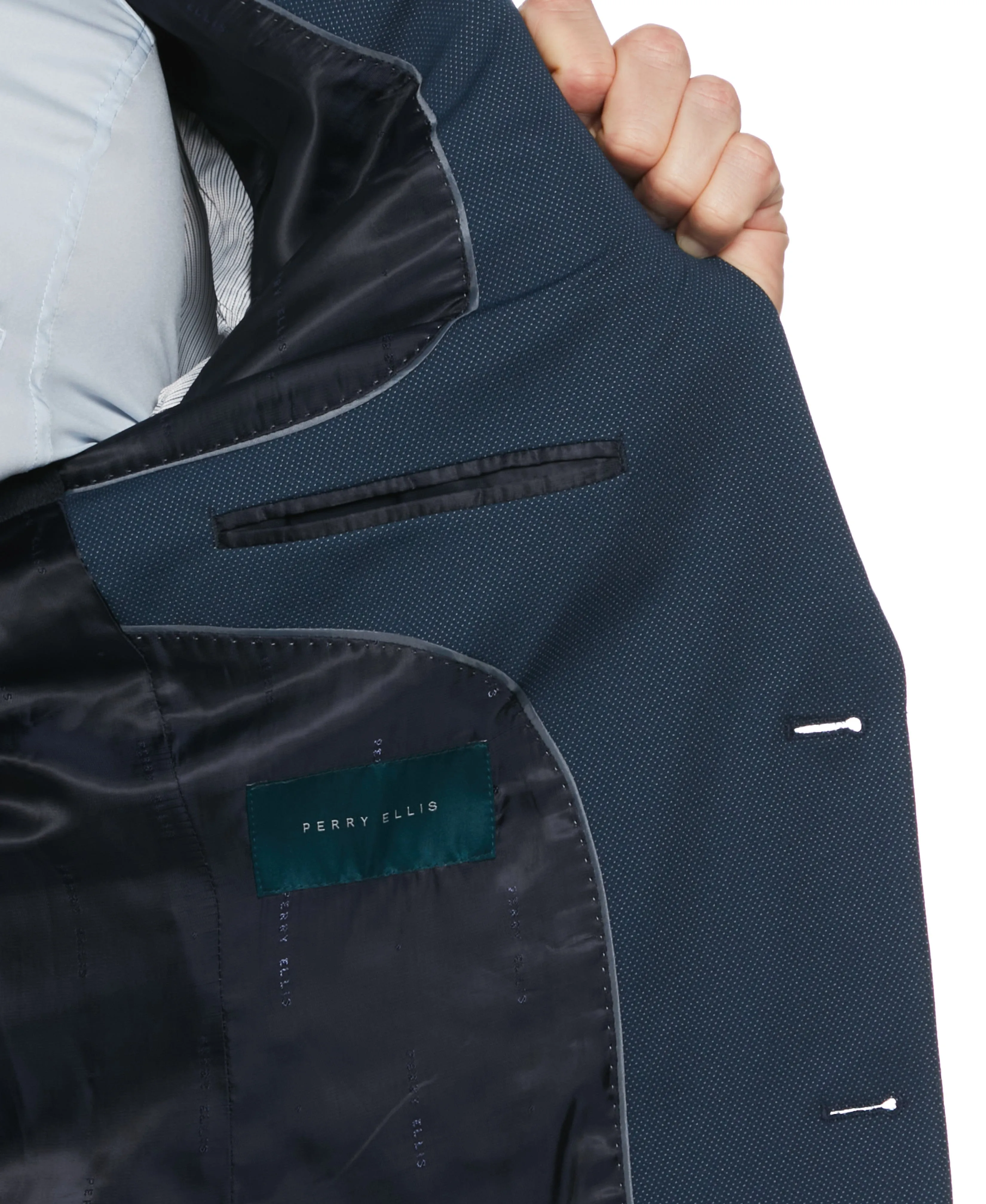 Slim Fit Pindot Stretch Knit Suit Jacket