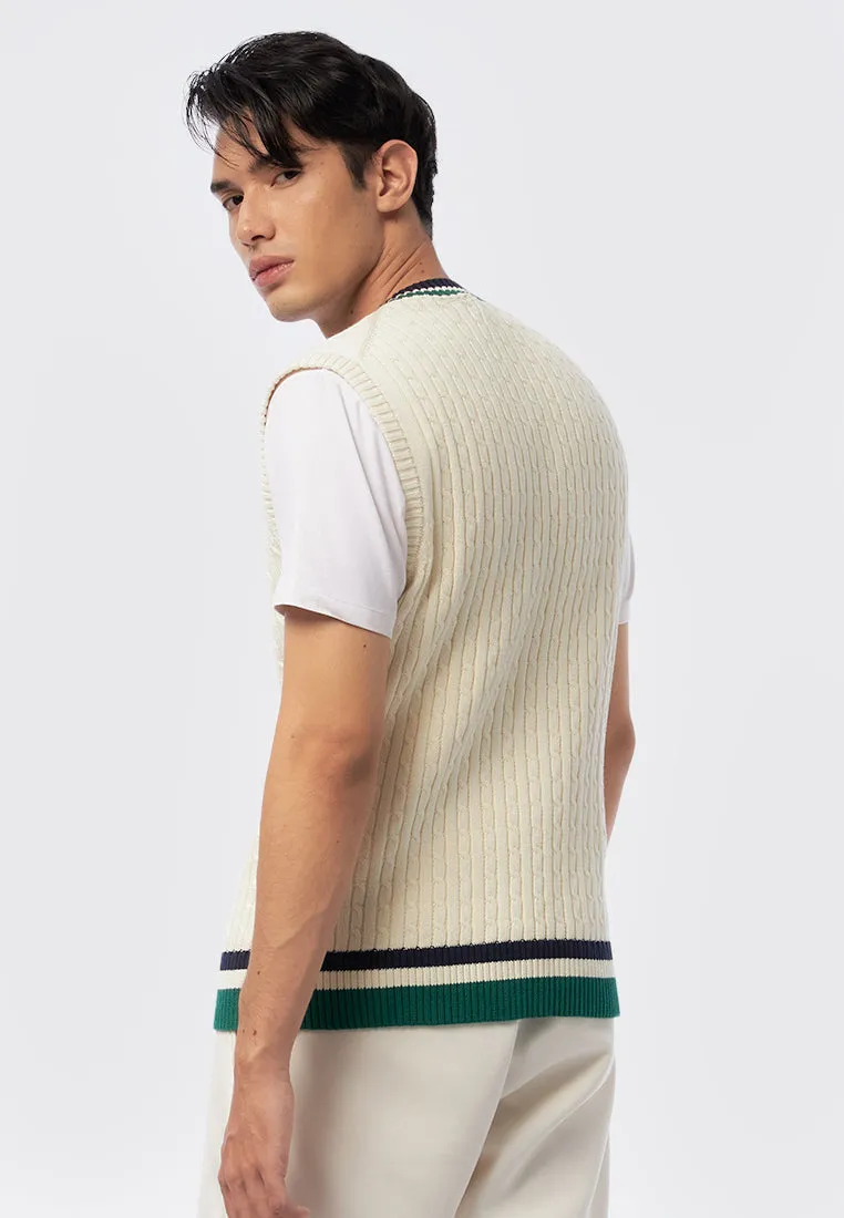 Slim Fit Textured Knit Vest