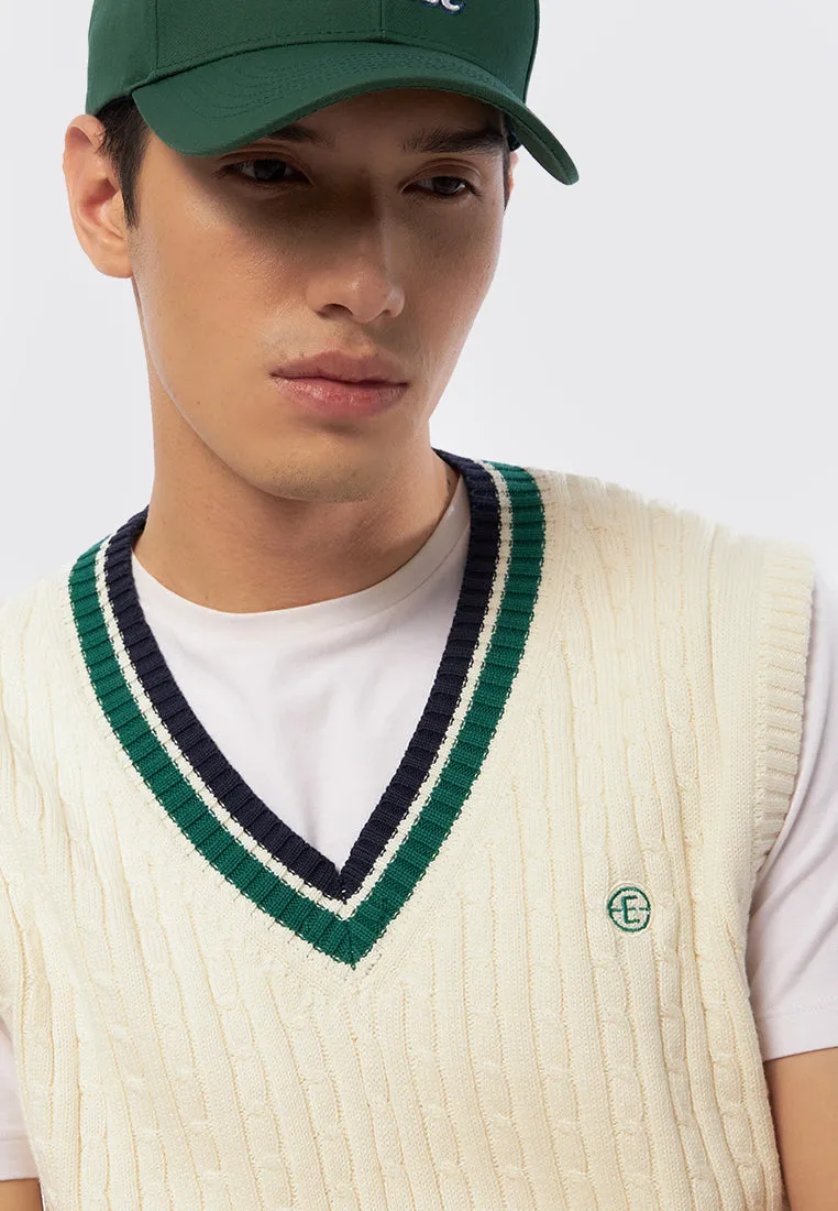 Slim Fit Textured Knit Vest