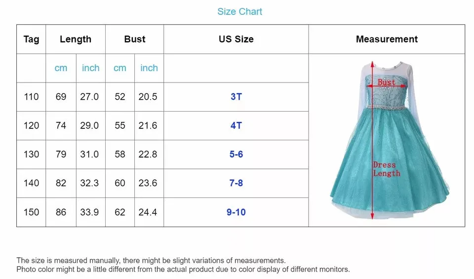 Snow Princess Queen Dresses