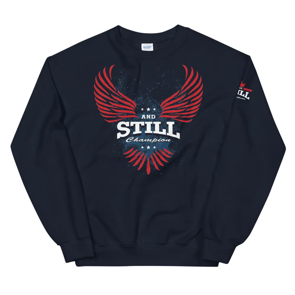 Soaring And Still Champion™ front, Be Your Beast on back, ASC logo on sleeve, women's sweatshirt