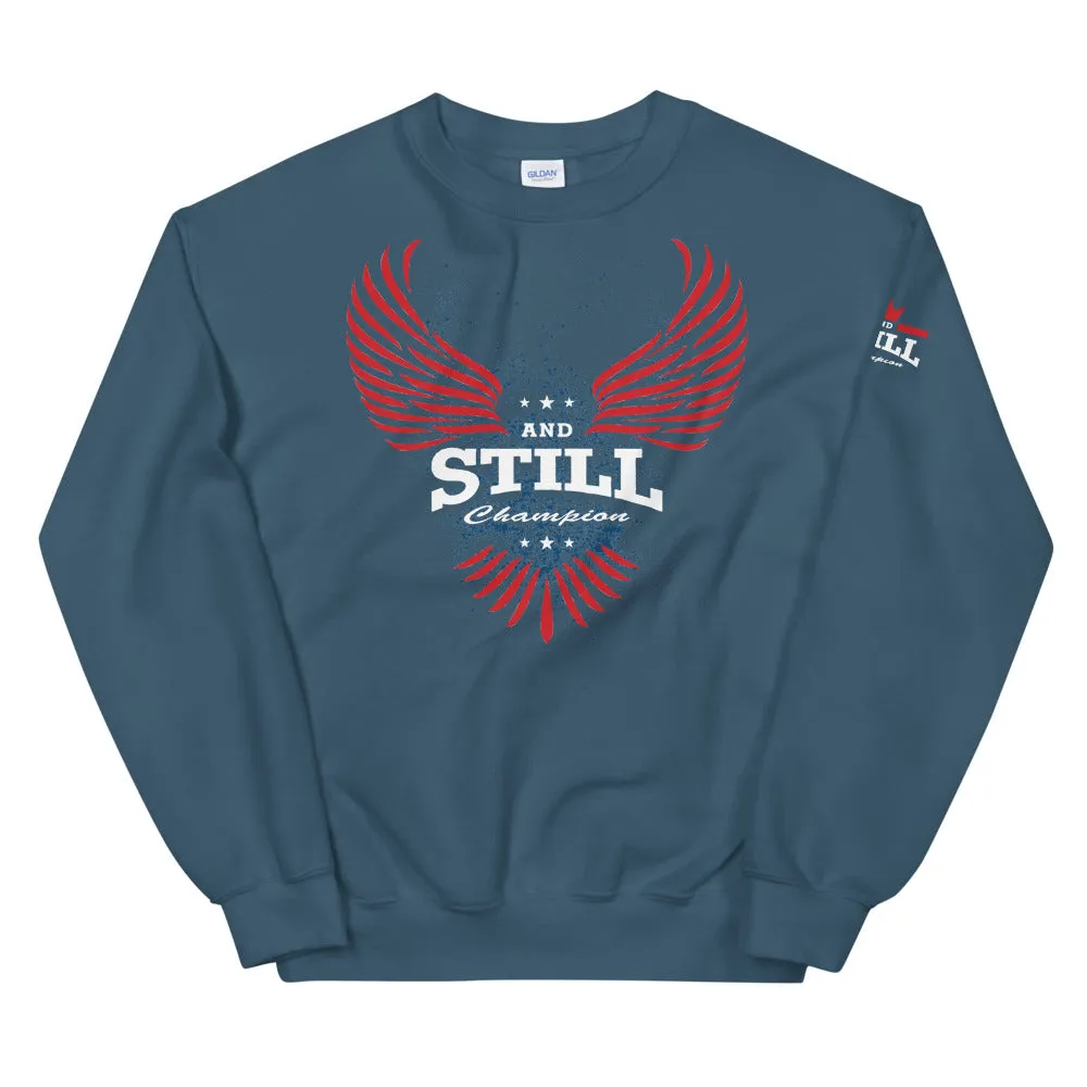 Soaring And Still Champion™ front, Be Your Beast on back, ASC logo on sleeve, women's sweatshirt