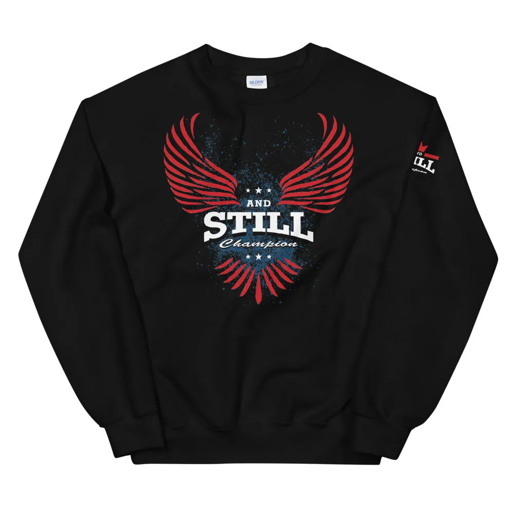 Soaring And Still Champion™ front, Be Your Beast on back, ASC logo on sleeve, women's sweatshirt