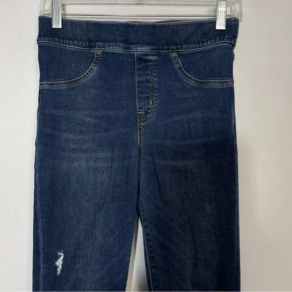 SPANX DISTRESSED SKINNY JEANS S P Dark Medium Wash 20203R High Rise Jeggings