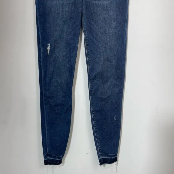 SPANX DISTRESSED SKINNY JEANS S P Dark Medium Wash 20203R High Rise Jeggings