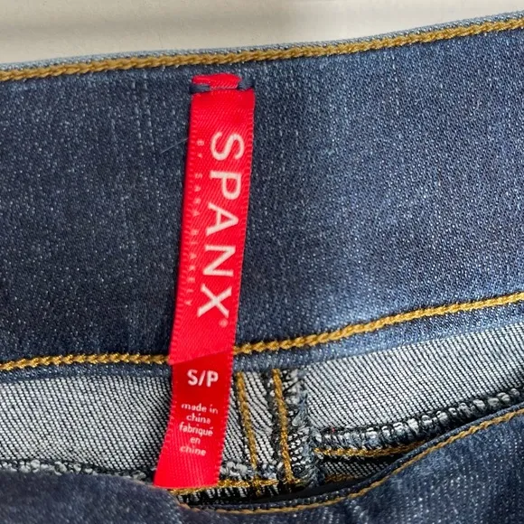 SPANX DISTRESSED SKINNY JEANS S P Dark Medium Wash 20203R High Rise Jeggings