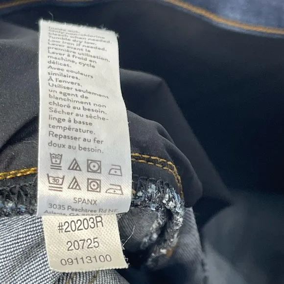 SPANX DISTRESSED SKINNY JEANS S P Dark Medium Wash 20203R High Rise Jeggings