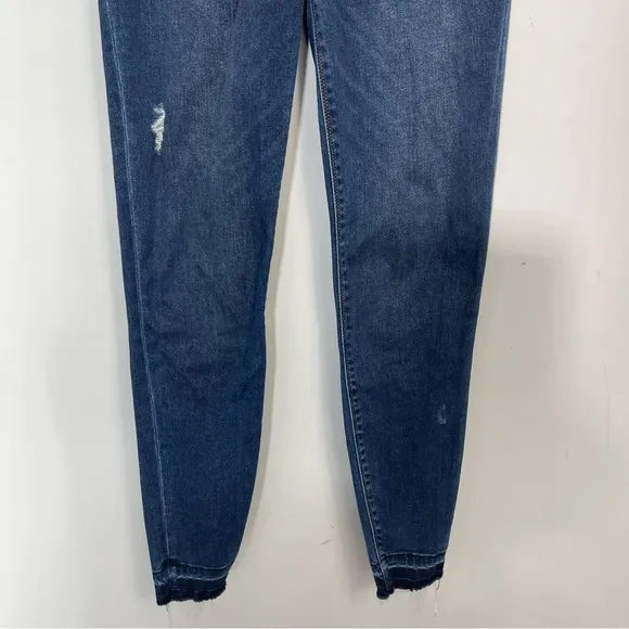SPANX DISTRESSED SKINNY JEANS S P Dark Medium Wash 20203R High Rise Jeggings