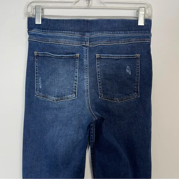 SPANX DISTRESSED SKINNY JEANS S P Dark Medium Wash 20203R High Rise Jeggings
