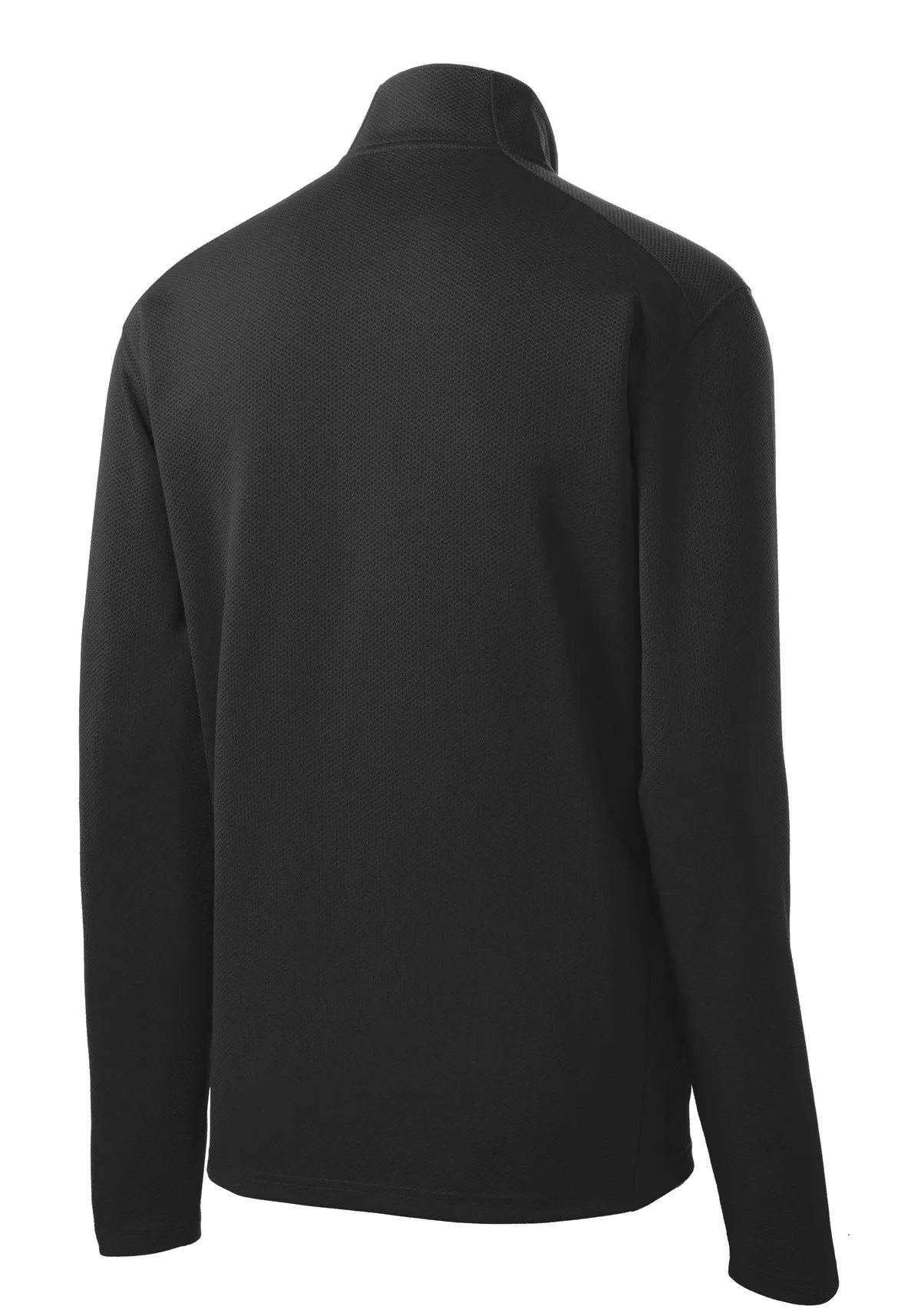 Sport-Tek Sport-Wick Textured 1/4-Zip Pullover.  ST860 Black