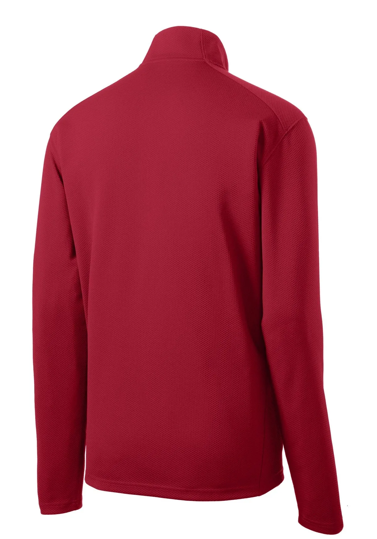 Sport-Tek Sport-Wick Textured 1/4-Zip Pullover.  ST860 Deep Red