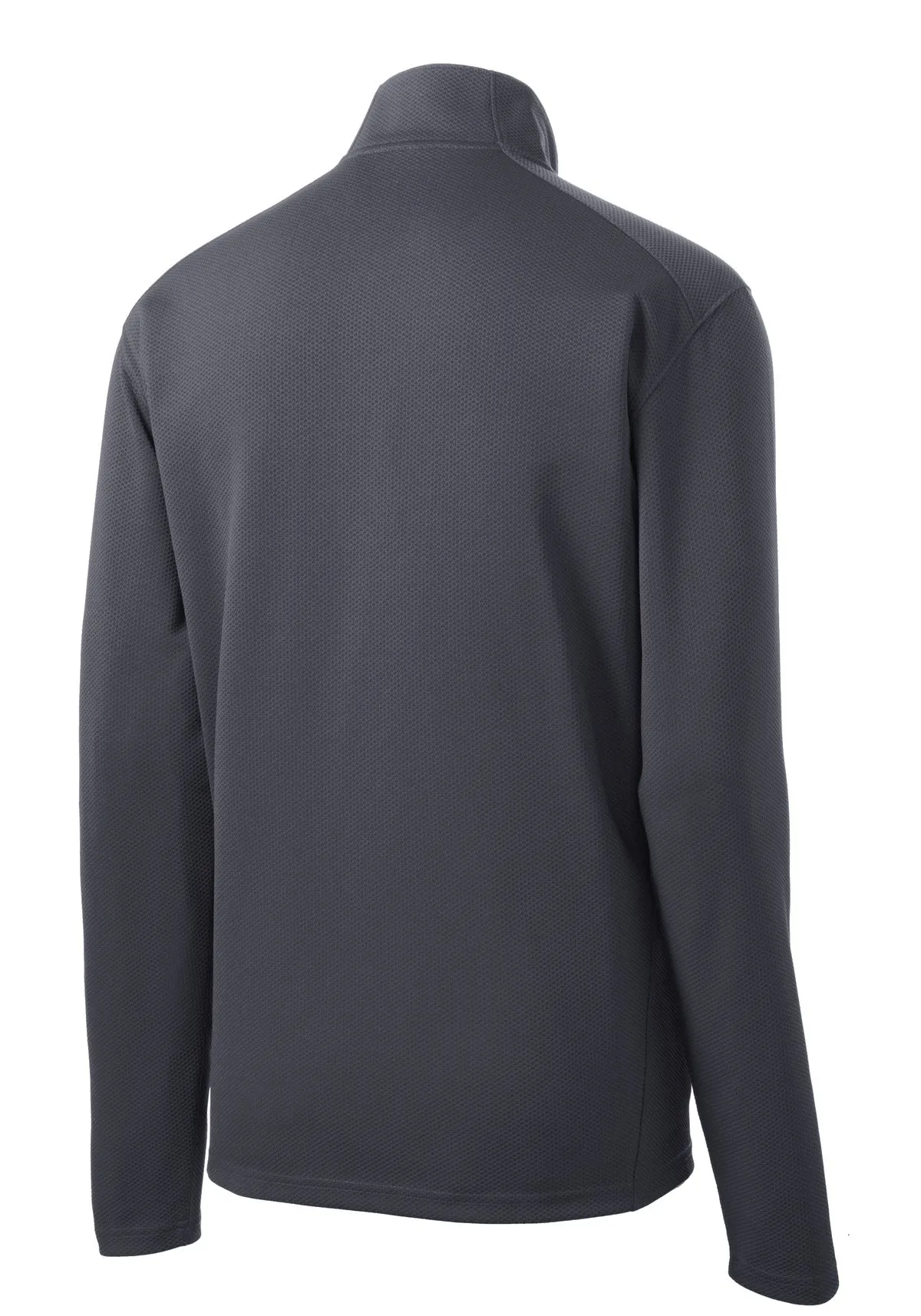 Sport-Tek Sport-Wick Textured 1/4-Zip Pullover.  ST860 Iron Grey