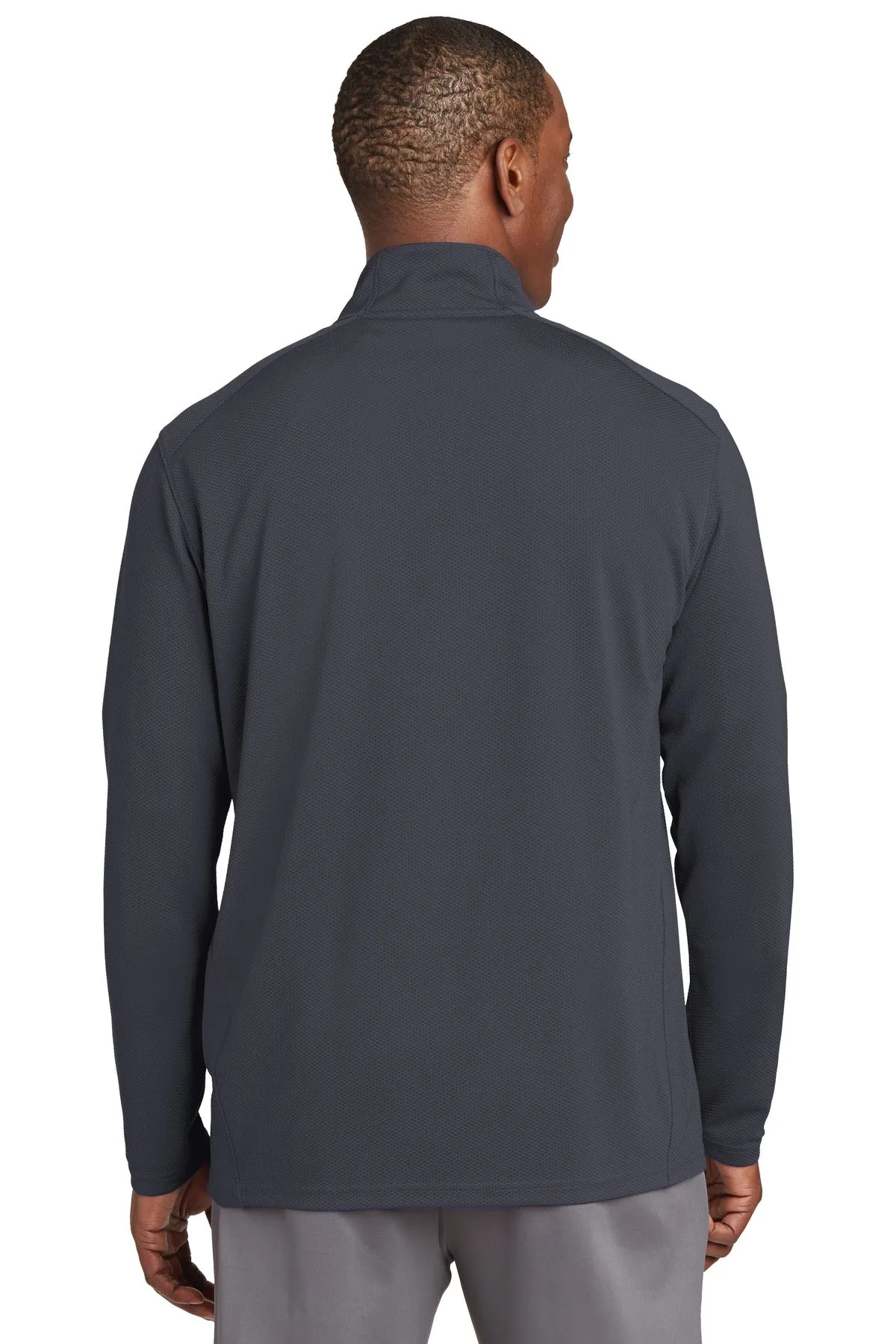 Sport-Tek Sport-Wick Textured 1/4-Zip Pullover.  ST860 Iron Grey