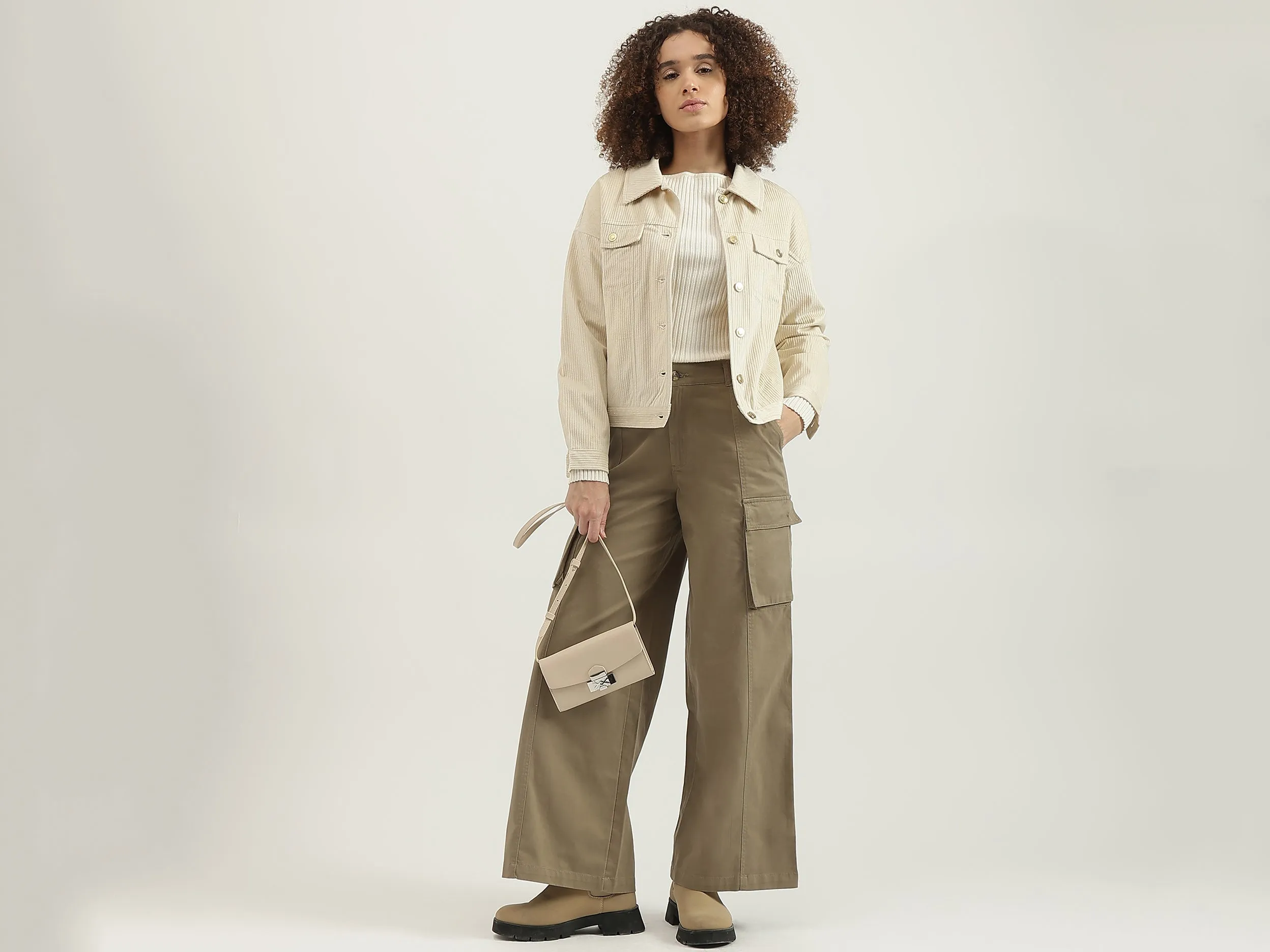 Spread Collar Textured Jacket
