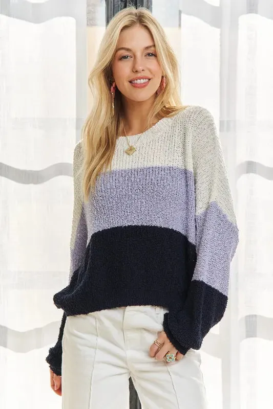Stay Cozy Color Block Sweater