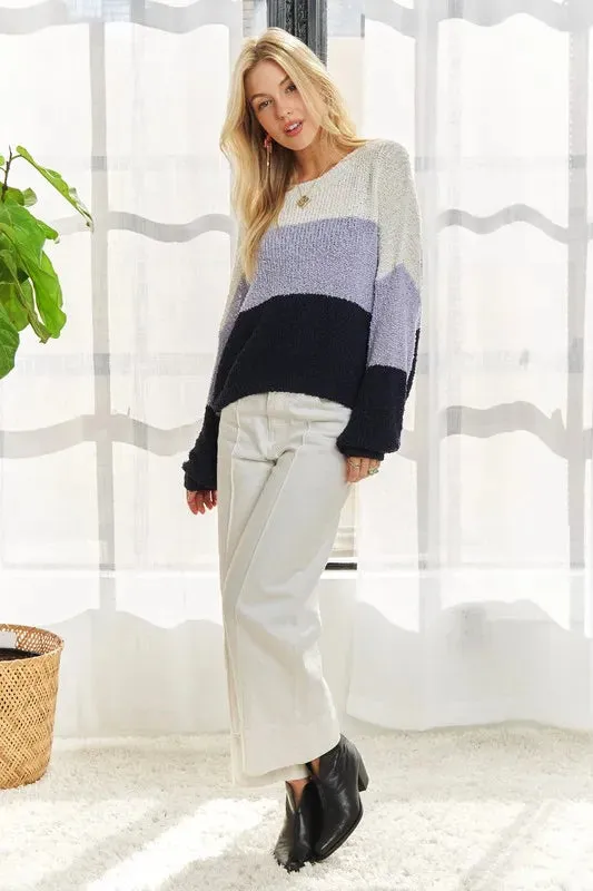 Stay Cozy Color Block Sweater