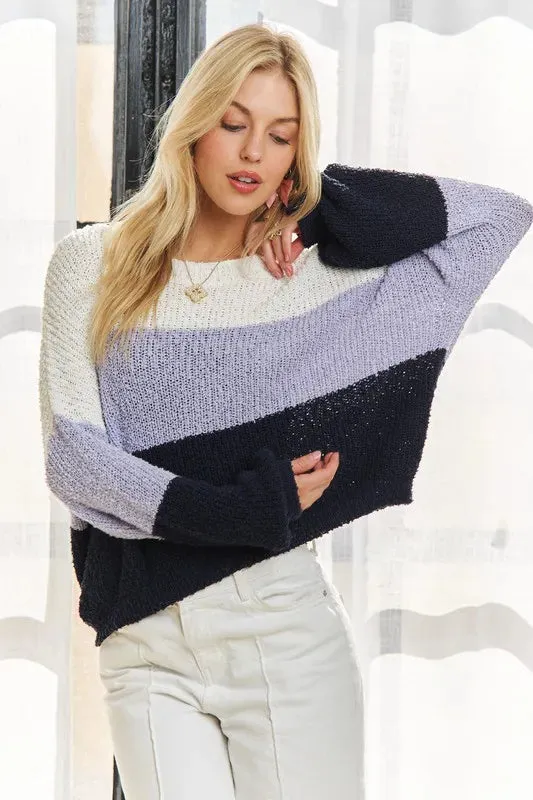 Stay Cozy Color Block Sweater