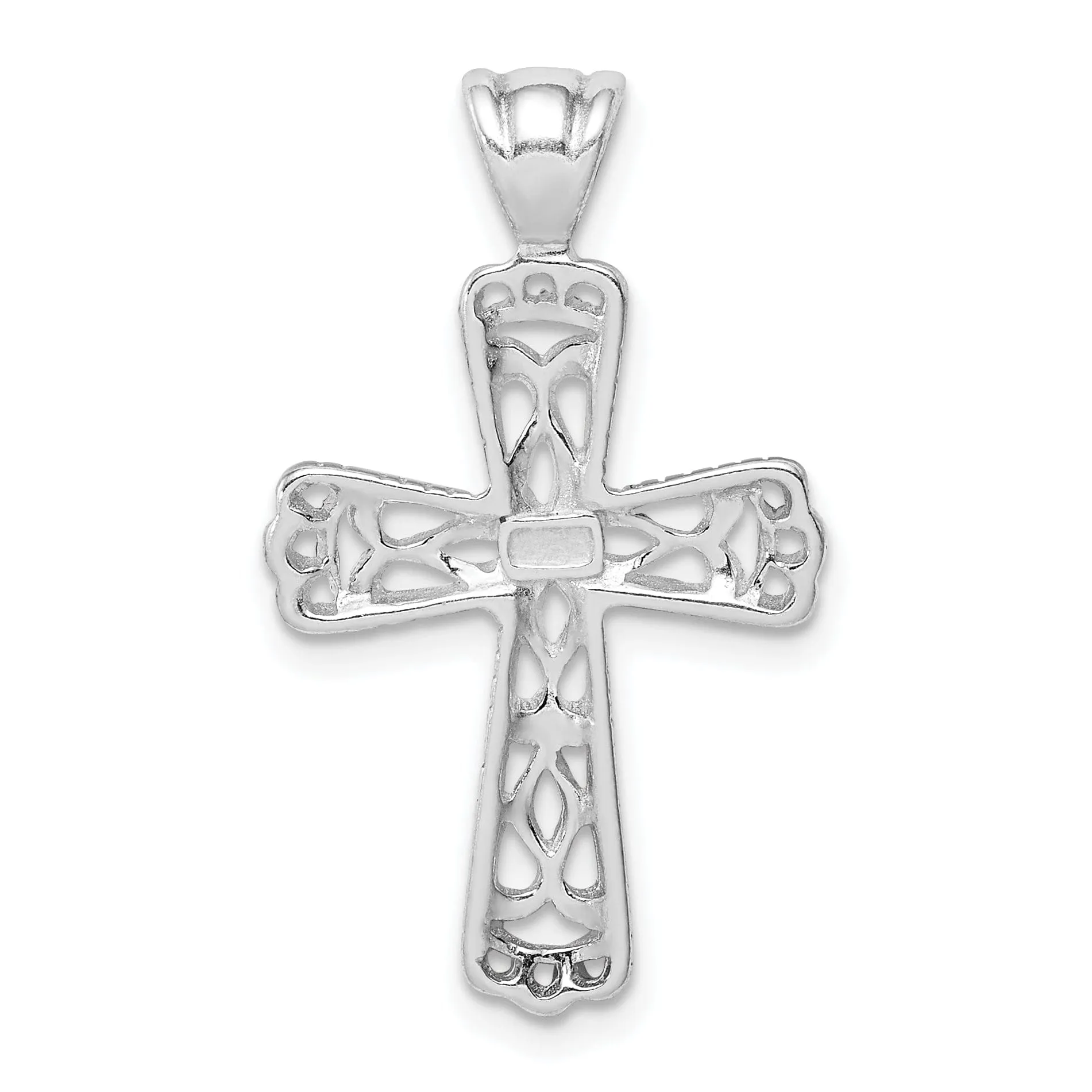 Sterling Silver Filigree Textured Cross Pendant