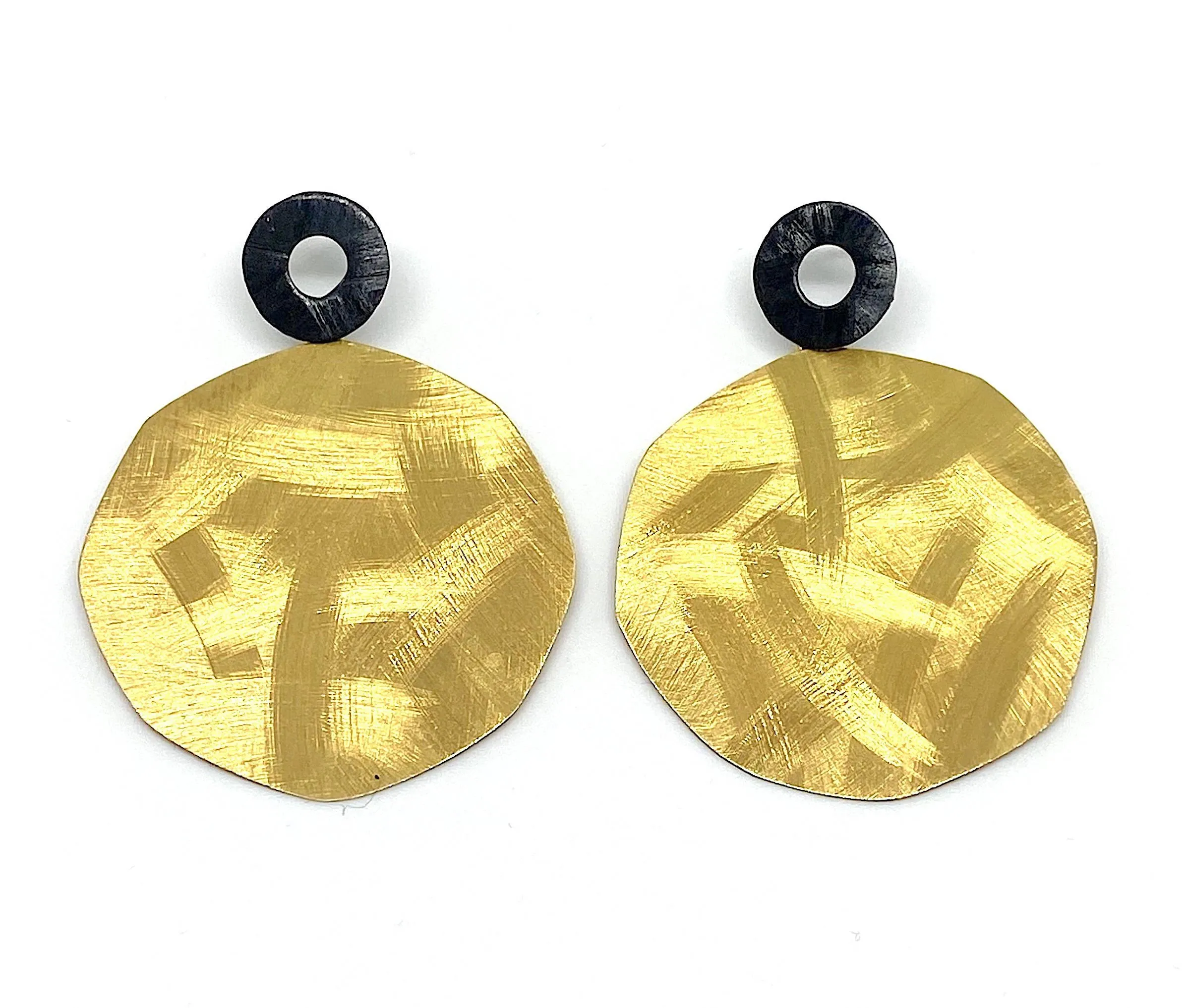 Sterling Silver Gold Plated and Oxidized Earrings