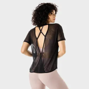 Stuttermabolur Fitness Oversized - Svartur