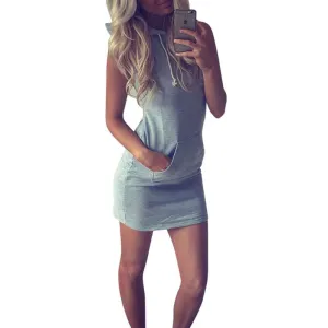 Summer Women Ladies Casual Shirt Hooded Dress Sundress robe Vintage Sexy Slim Bodycon Party Night Club Dresses Z2