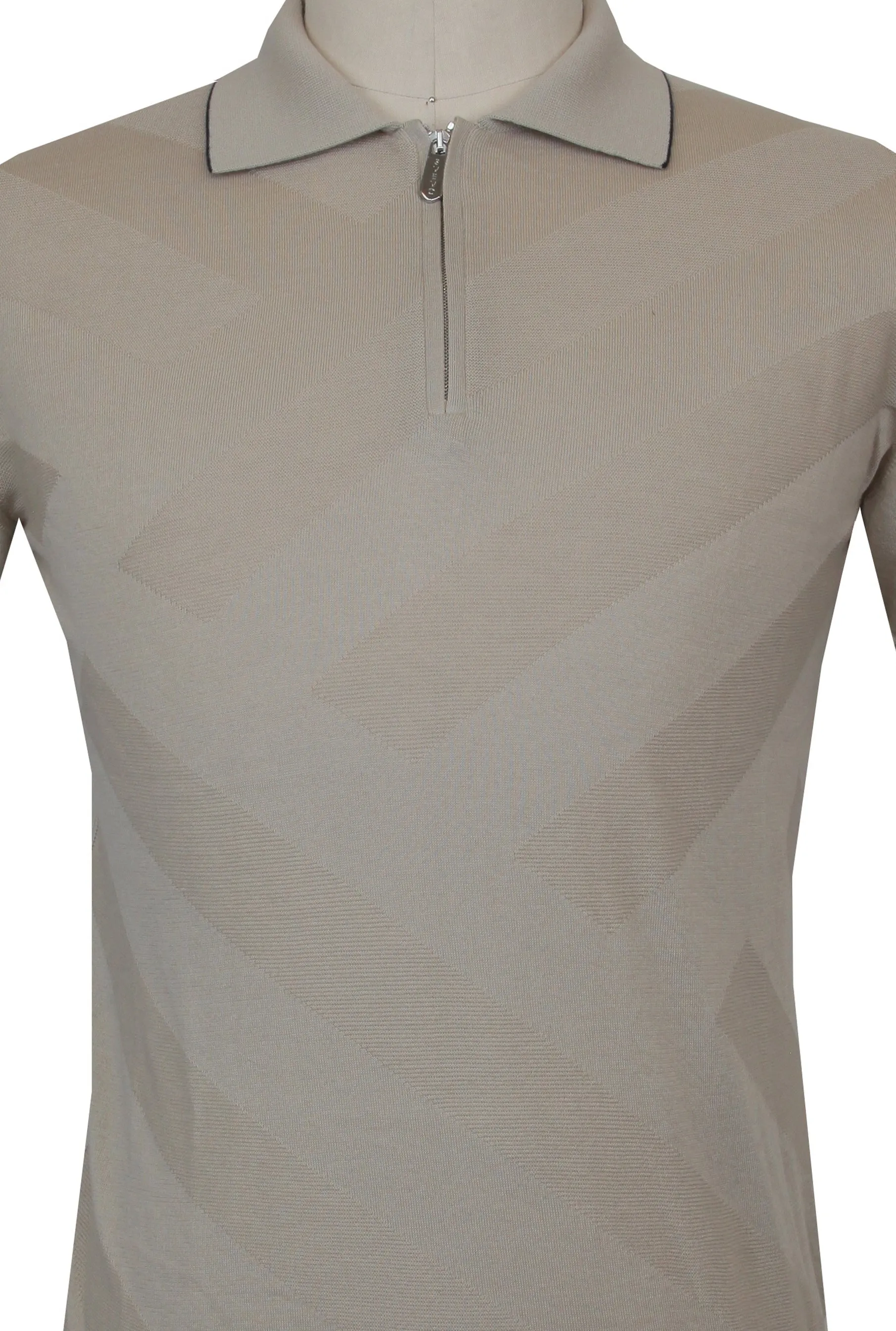 Svevo Parma Light Brown 1/4 Zip Polo Sweater
