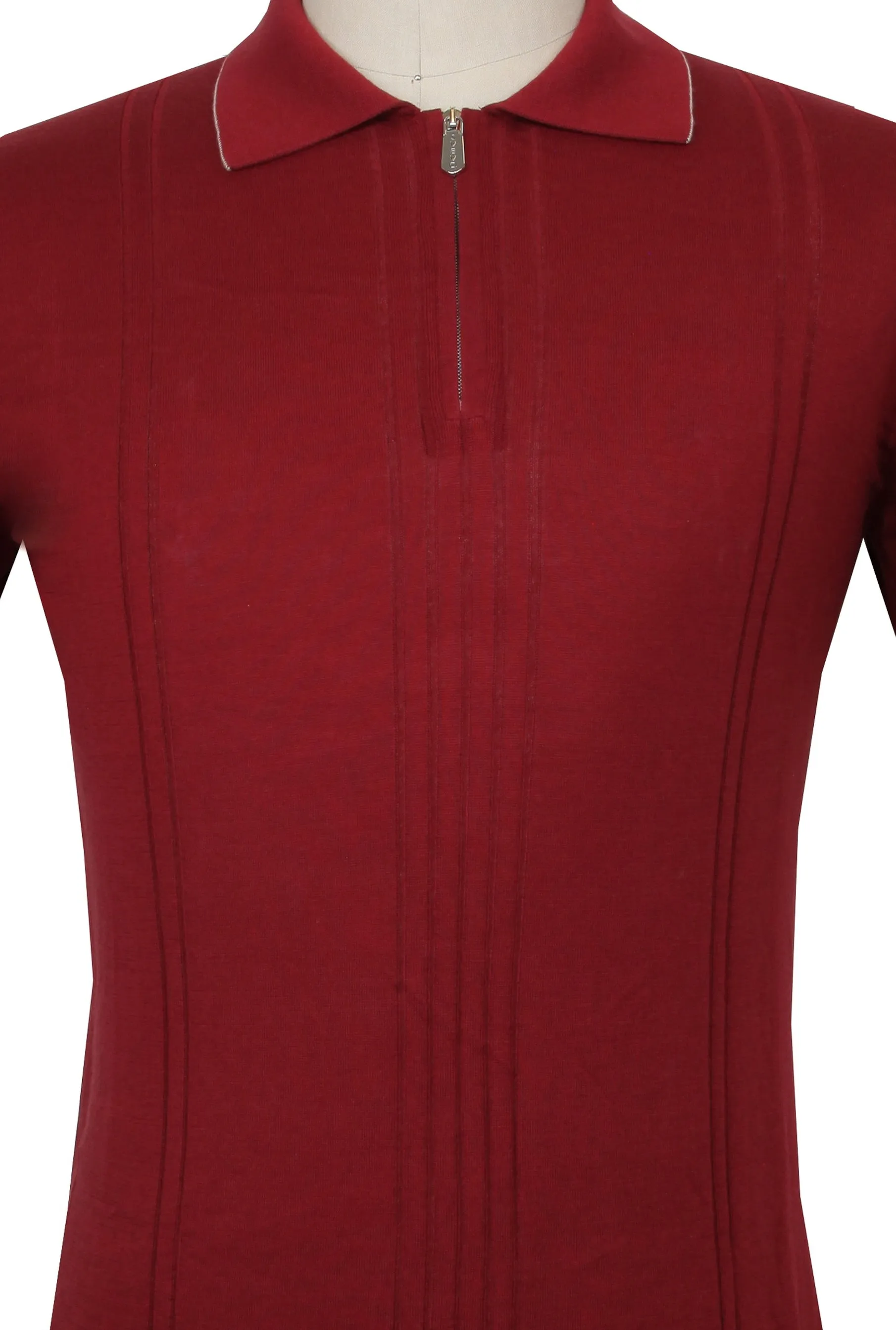 Svevo Parma Red 1/4 Zip Polo Sweater