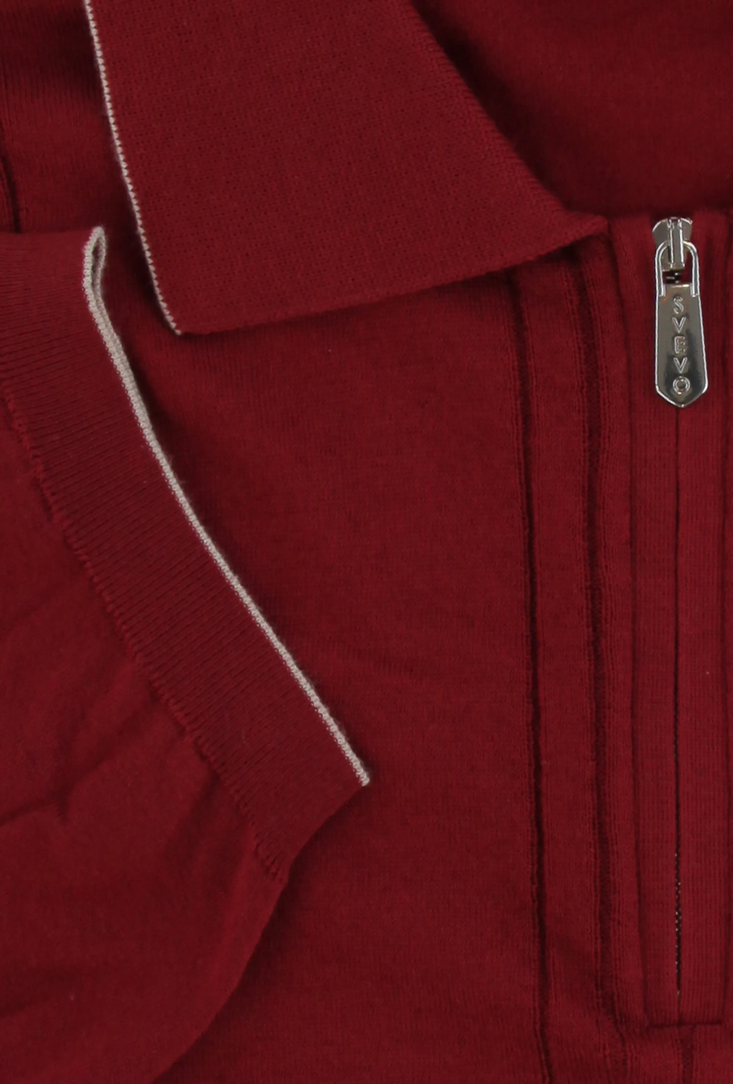 Svevo Parma Red 1/4 Zip Polo Sweater