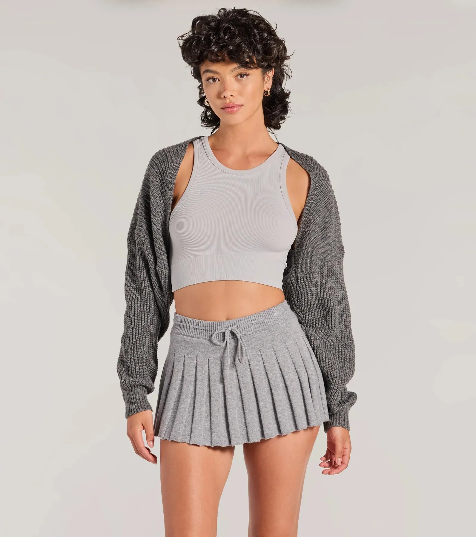 Sweet And Cozy Oversized Knit Sweater Bolero