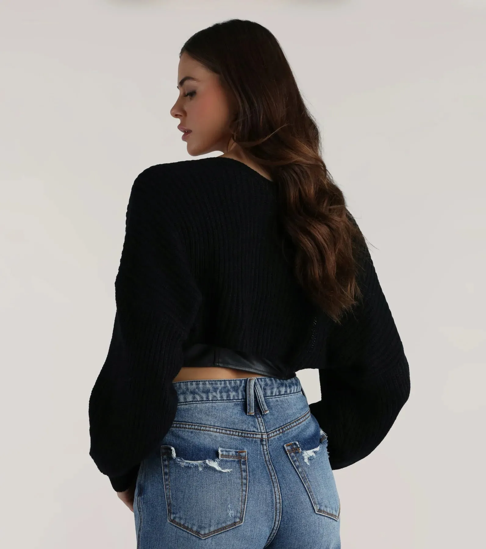 Sweet And Cozy Oversized Knit Sweater Bolero
