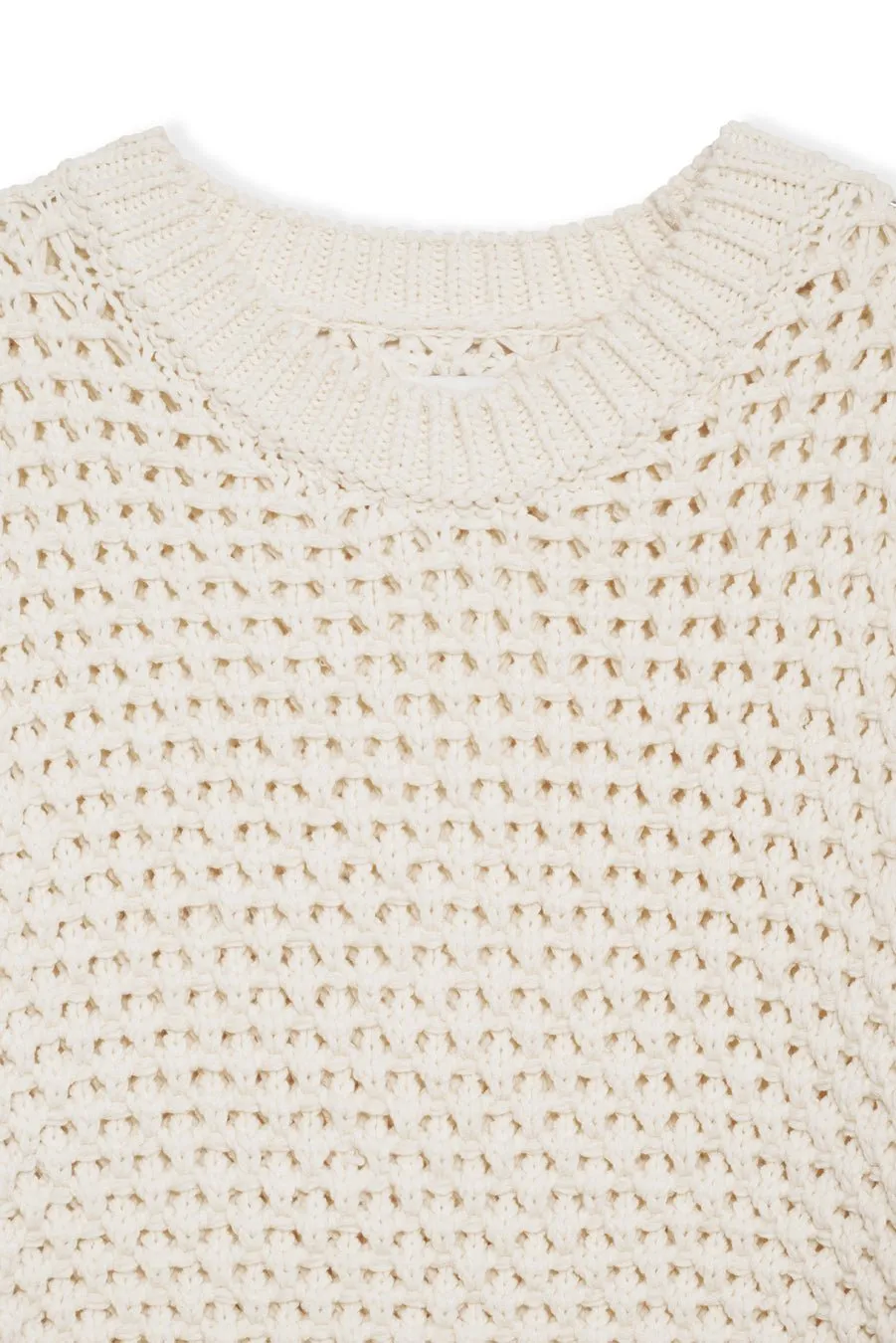 Sydney Crew Sweater in Ivory Crochet