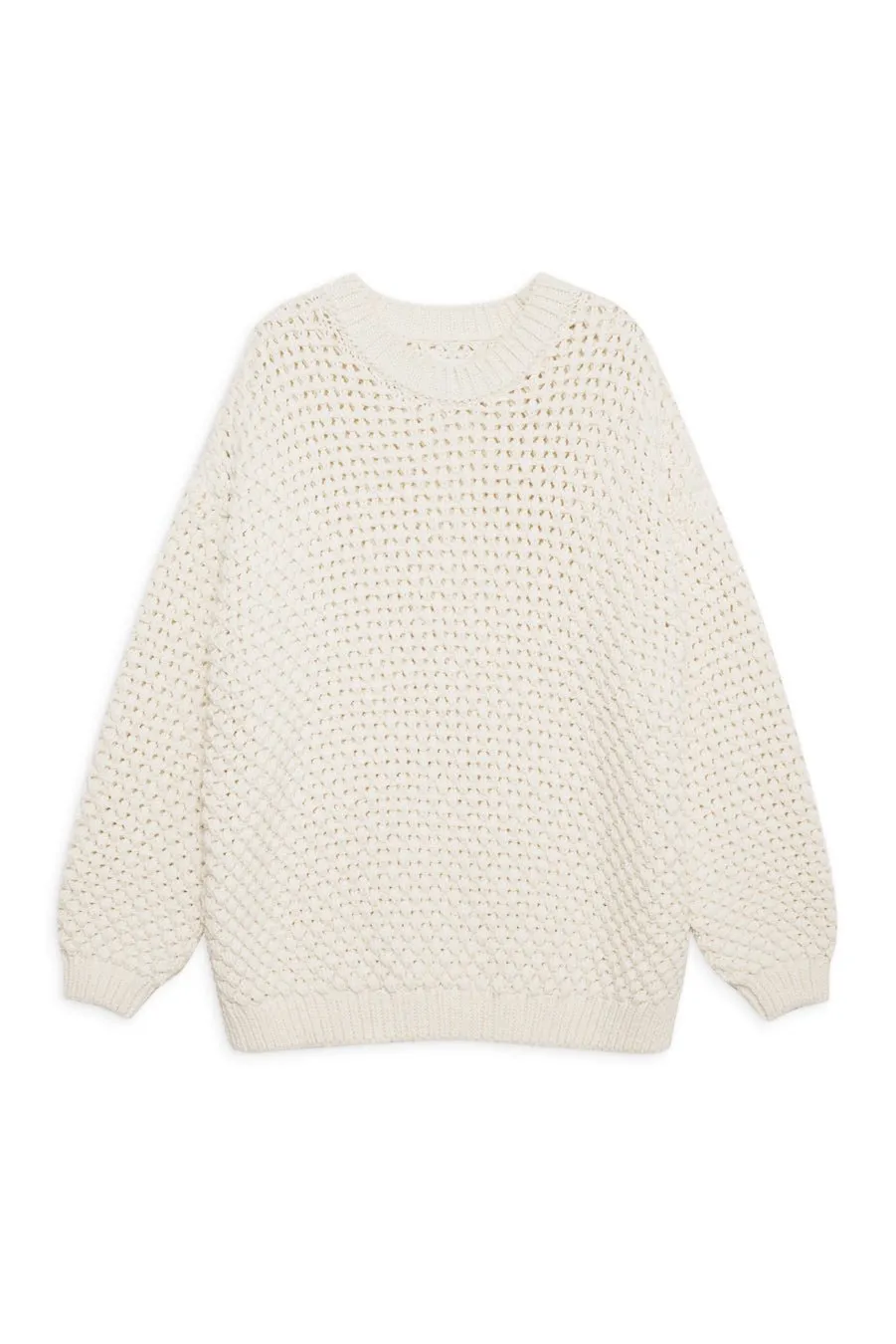 Sydney Crew Sweater in Ivory Crochet
